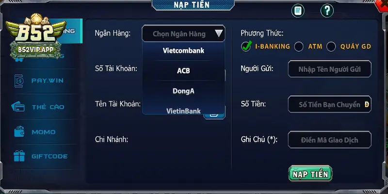 nạp tiền B52Club